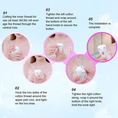 Step-by-step guide on how to install a button with text instructions.